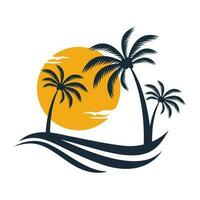 Tropical island illustration design template vector