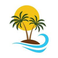 Tropical island illustration design template vector