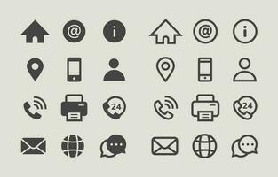 Business Contact Information Icon Set vector