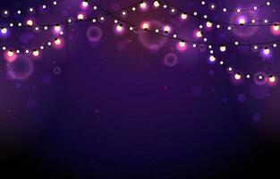 brillante ligero bombillas en púrpura antecedentes vector
