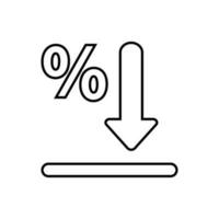 Percent down vector icon. discount illustration sign. reduction of royalties symbol or logo.