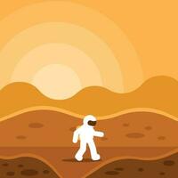 Man On The Mars, Isolated Background. vector