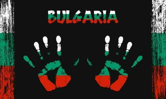 Vector flag of Bulgaria with a palm