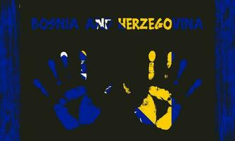 Vector flag of Bosnia and Herzegovina with a palm
