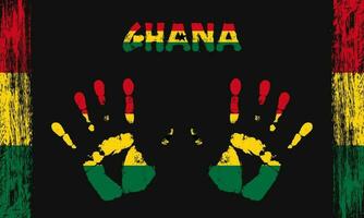 Vector flag of Ghana with a palm