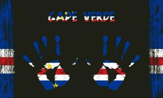 Vector flag of Cape Verde with a palm