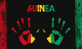 Vector flag of Guinea with a palm