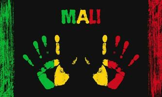 Vector flag of Mali with a palm