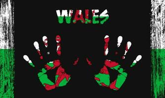 vector bandera de Gales con un palma