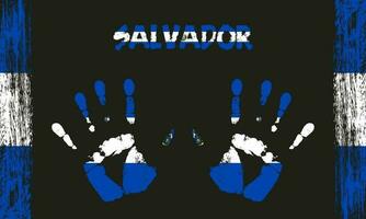 vector bandera de el Salvador con un palma