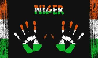 Vector flag of Niger with a palm