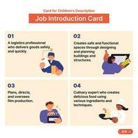 Labor Day. people who are working. Job description card template. vector