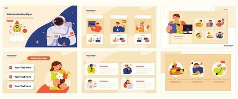 Labor Day. people who are working. Job introduction web page. webpage Brochure, leaflet template set. vector