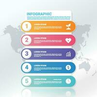 lista infografía con mundo mapa antecedentes vector