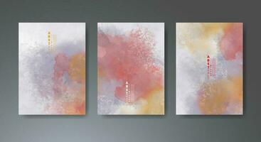 Set of creative hand painted abstract watercolor background. Design for your cover, date, postcard, banner, logo. vector