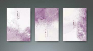 Set of creative hand painted abstract watercolor background. Design for your cover, date, postcard, banner, logo. vector