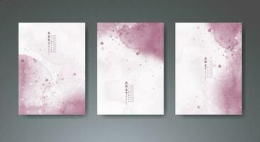 Set of creative hand painted abstract watercolor background. Design for your cover, date, postcard, banner, logo. vector