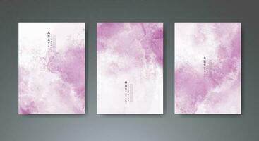 Set of creative hand painted abstract watercolor background. Design for your cover, date, postcard, banner, logo. vector