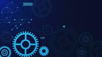 Gears mechanism digital technology and engineering with dots and lines connection. Abstract technical background design. Vector illustration.