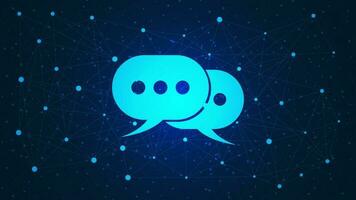 Bubble chat with dots and lines connection for digital communication technology background. Vector illustration.