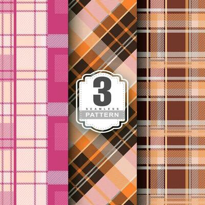 Set Tartan Plaid Scottish Seamless Pattern. Flat textile fabric pattern ornament design. Texture from tartan, plaid, tablecloths, shirts, clothes, dresses, bedding, blankets and other textile.