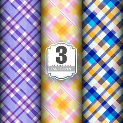 Set Tartan Plaid Scottish Seamless Pattern. Flat textile fabric pattern ornament design. Texture from tartan, plaid, tablecloths, shirts, clothes, dresses, bedding, blankets and other textile.