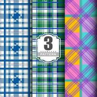 Set Tartan Plaid Scottish Seamless Pattern. Flat textile fabric pattern ornament design. Texture from tartan, plaid, tablecloths, shirts, clothes, dresses, bedding, blankets and other textile. vector