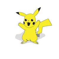 desenho animado Pikachu com orelhas e orelhas sentado em uma chão.  generativo ai. 28404274 Foto de stock no Vecteezy