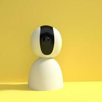 modern cctv white with good quality recording, spying and spying, with 3d render concept photo
