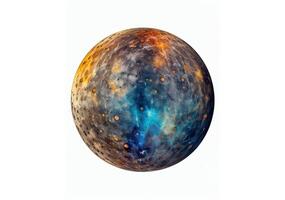 Planet Mercury on white background, created with photo