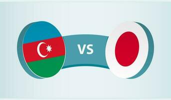 azerbaiyán versus Japón, equipo Deportes competencia concepto. vector