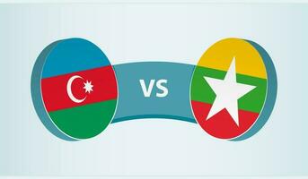 azerbaiyán versus myanmar, equipo Deportes competencia concepto. vector