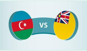 Azerbaijan versus Niue, team sports competition concept. vector