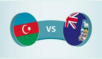 azerbaiyán versus Malvinas islas, equipo Deportes competencia concepto. vector