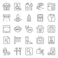 Outline icons for Medical healthcare. vector