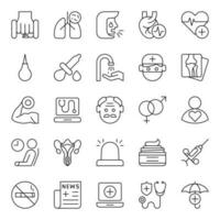 Outline icons for Medical healthcare. vector