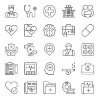 Outline icons for Medical healthcare. vector