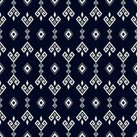 Ethnic small geometric pattern. Aztec small geometric shape seamless pattern blue-white color background. Ethnic surface pattern design for fabric, home decoration elements, upholstery, wrap. vector