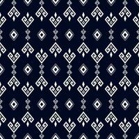 Ethnic small geometric pattern. Aztec small geometric shape seamless pattern blue-white color background. Ethnic surface pattern design for fabric, home decoration elements, upholstery, wrap. vector