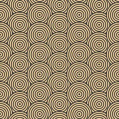 Modern vector pattern in Japanese style. Geometric black patterns on a gold background, circles in the sand. Modern illustrations for wallpapers, flyers, covers, banners, minimalistic ornaments