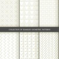 Set of 6 vector seamless patterns. Geometrical patterns on a white background.