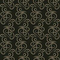 Seamless pattern, golden linear pattern, monogram on a dark background. Design for banner, leaflet, print, poster, wallpaper, fabric. Abstract geometry. vector