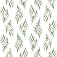 Modern seamless floral pattern, hand-painted green leaves on a white background. An elegant template for fashionable prints, printing, website design. vector