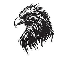 Eagle Face, Silhouettes Eagle Face, black and white Eagle vector