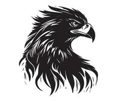 águila rostro, siluetas águila rostro, negro y blanco águila vector