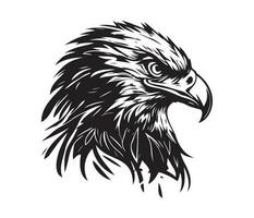 Eagle Face, Silhouettes Eagle Face, black and white Eagle vector