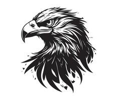 Eagle Face, Silhouettes Eagle Face, black and white Eagle vector