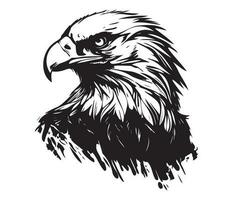 águila rostro, siluetas águila rostro, negro y blanco águila vector