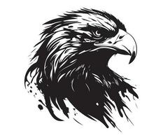 Eagle Face, Silhouettes Eagle Face, black and white Eagle vector