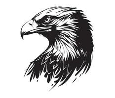 Eagle Face, Silhouettes Eagle Face, black and white Eagle vector